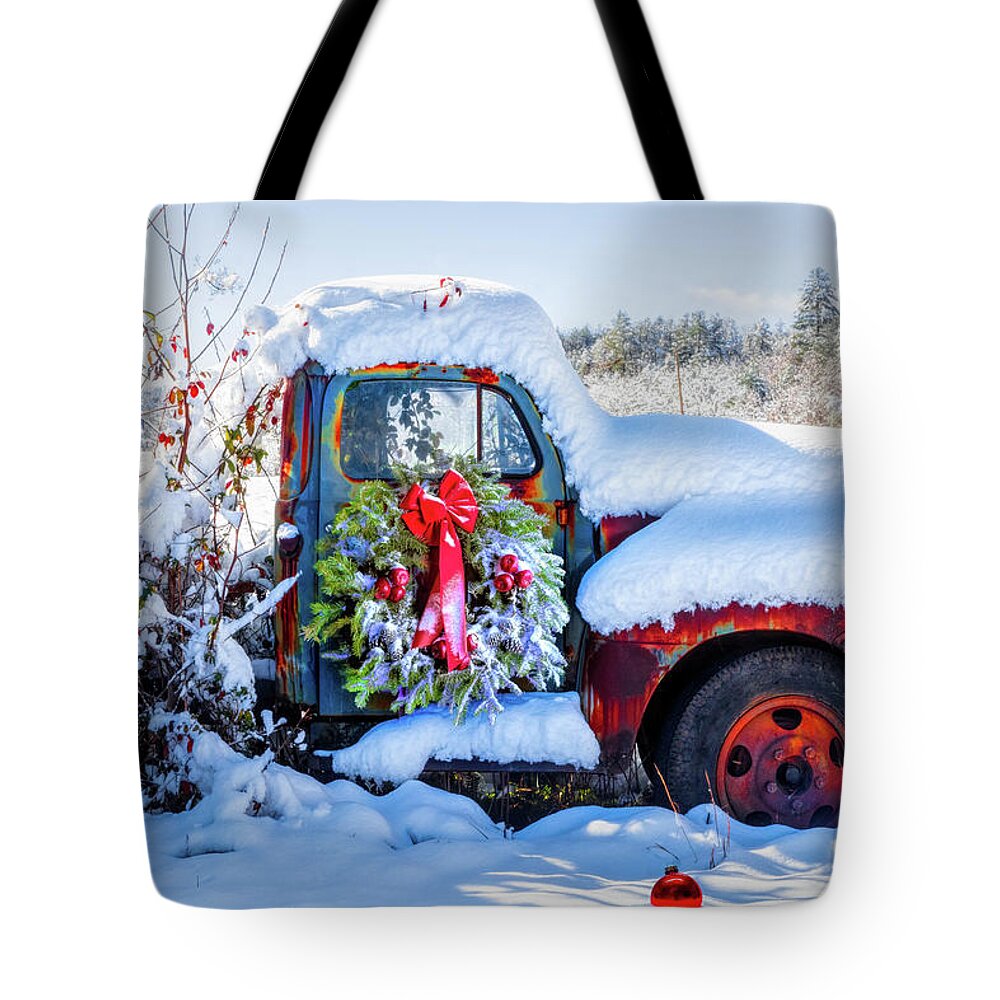 1950 Tote Bag featuring the photograph Covered in Snow by Debra and Dave Vanderlaan