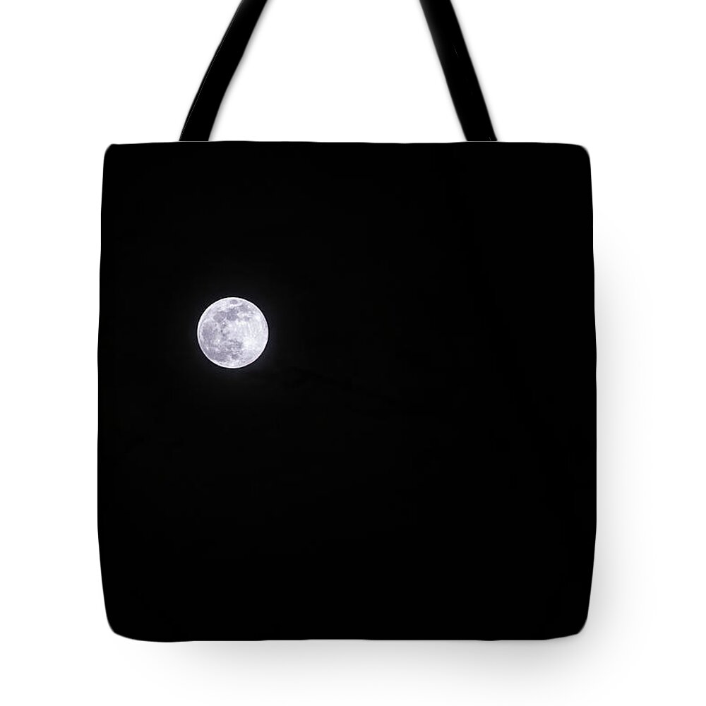 New Hampshire Tote Bag featuring the photograph COVID Moon by Jeff Sinon