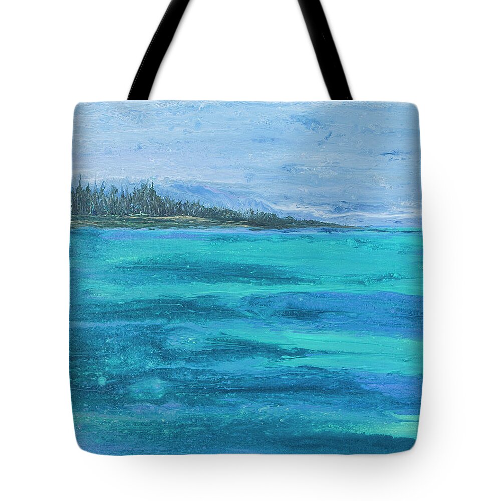 Seascape Tote Bag featuring the painting Cow Key Channel by Steve Shaw