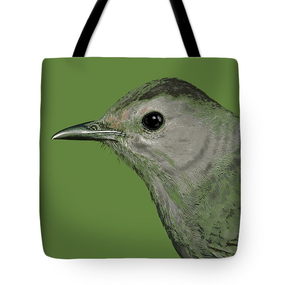 Nature Tote Bag featuring the mixed media Cowbird by Judy Cuddehe