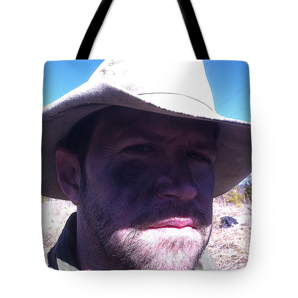 Cowboy Tote Bag featuring the photograph Cowboy by Lee Darnell
