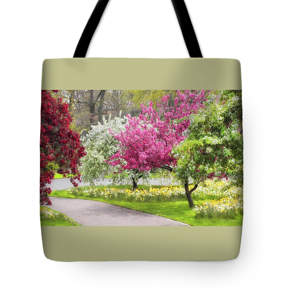 Spring Tote Bag featuring the photograph Crabtree Allee by Jessica Jenney