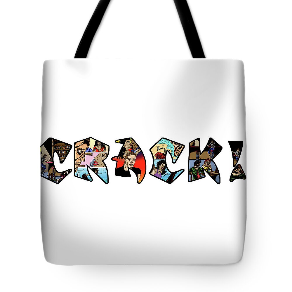 Illustration Tote Bag featuring the digital art CRACK from the Modern Mythose Series by Christopher W Weeks