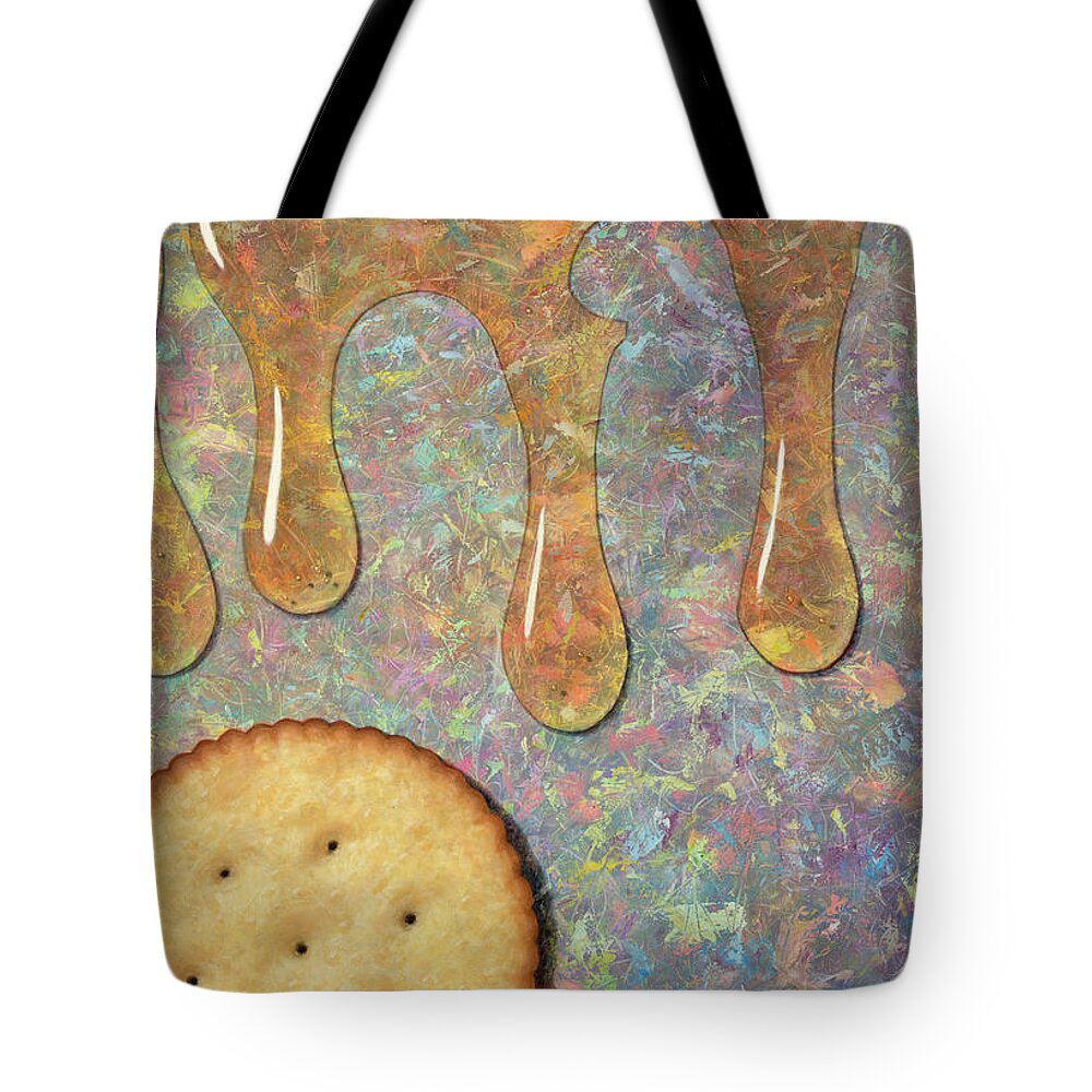 Cracker Tote Bag featuring the painting Cracker Honey by James W Johnson