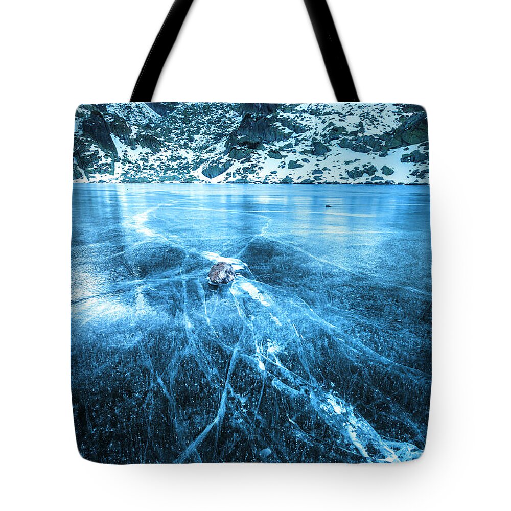 Bulgaria Tote Bag featuring the photograph Cracks In the Ice by Evgeni Dinev