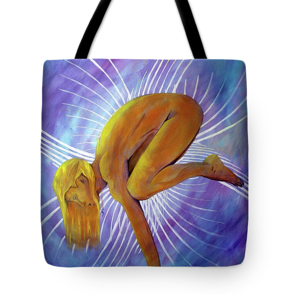 Denise Tote Bag featuring the painting Crane by Denise Deiloh