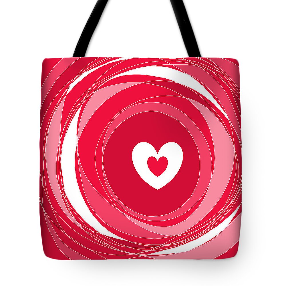 Crazy Love Valentine Heart Tote Bag featuring the digital art Crazy Love Valentine Heart by Val Arie