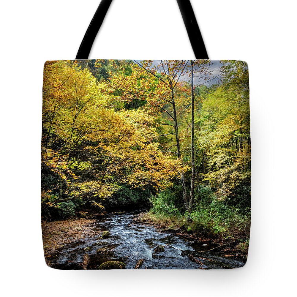 Clouds Tote Bag featuring the photograph Creeper Trail Whitewater Streams Damascus Virginia by Debra and Dave Vanderlaan