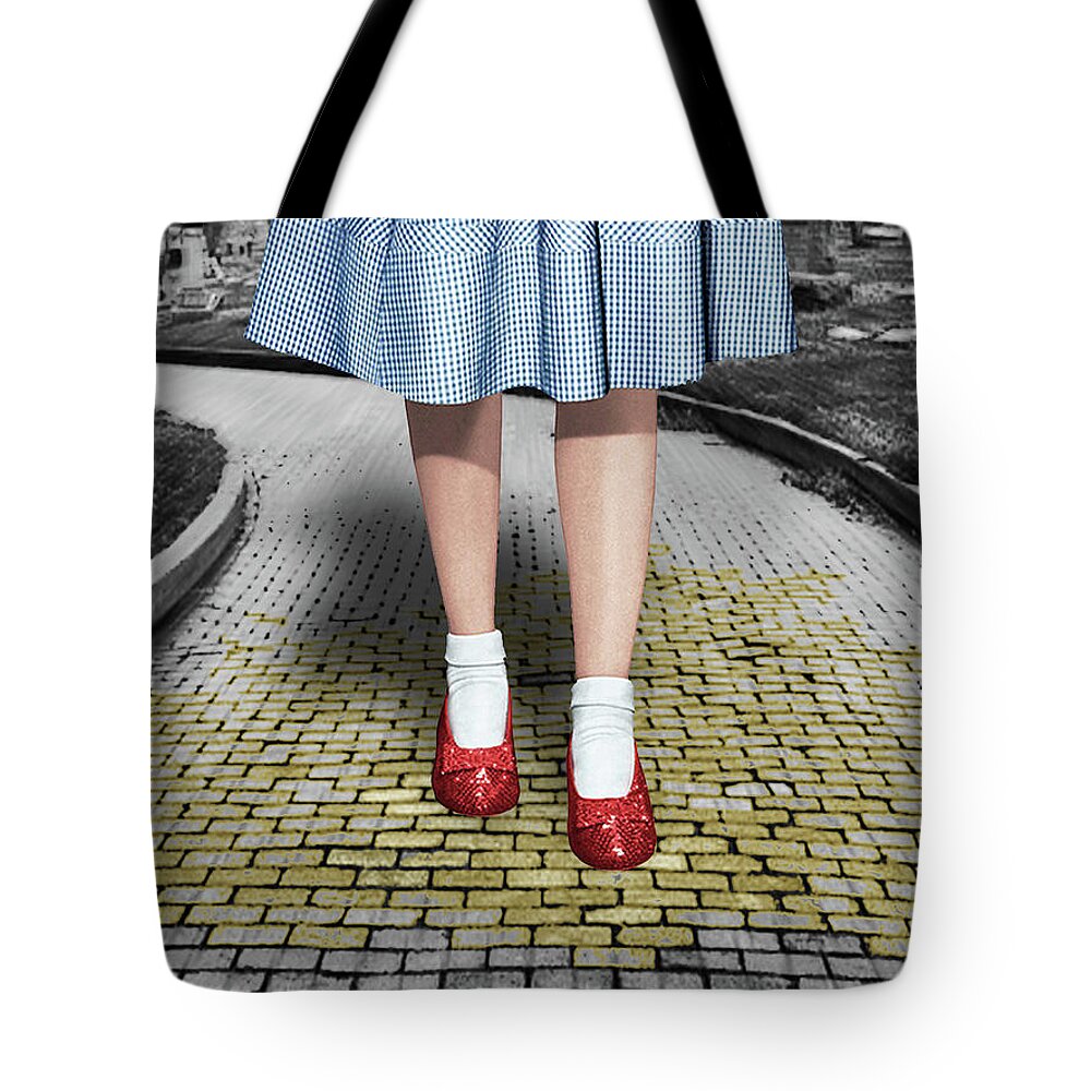 The Wizard Of Oz Tote Bag featuring the painting Creepy Dorothy In The Wizard of Oz 2 by Tony Rubino