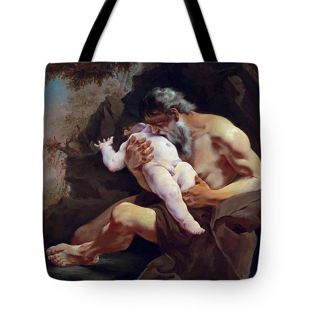 Giulia Lama Tote Bag featuring the painting Cronus Devouring his Child by Giulia Lama
