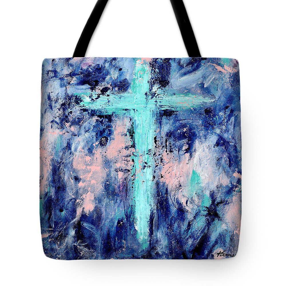 Christian Tote Bag featuring the painting Cross No.11 by Kume Bryant