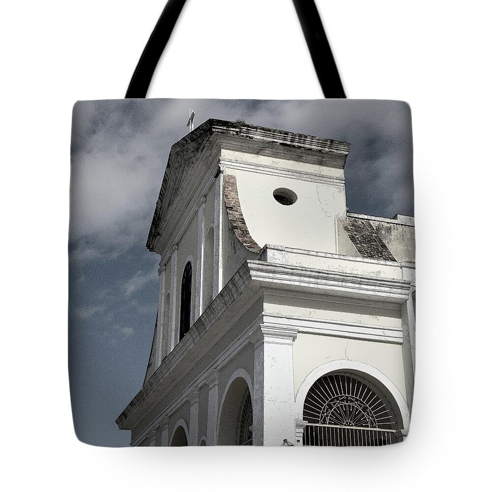 Church Tote Bag featuring the photograph Cross on Church by M Kathleen Warren