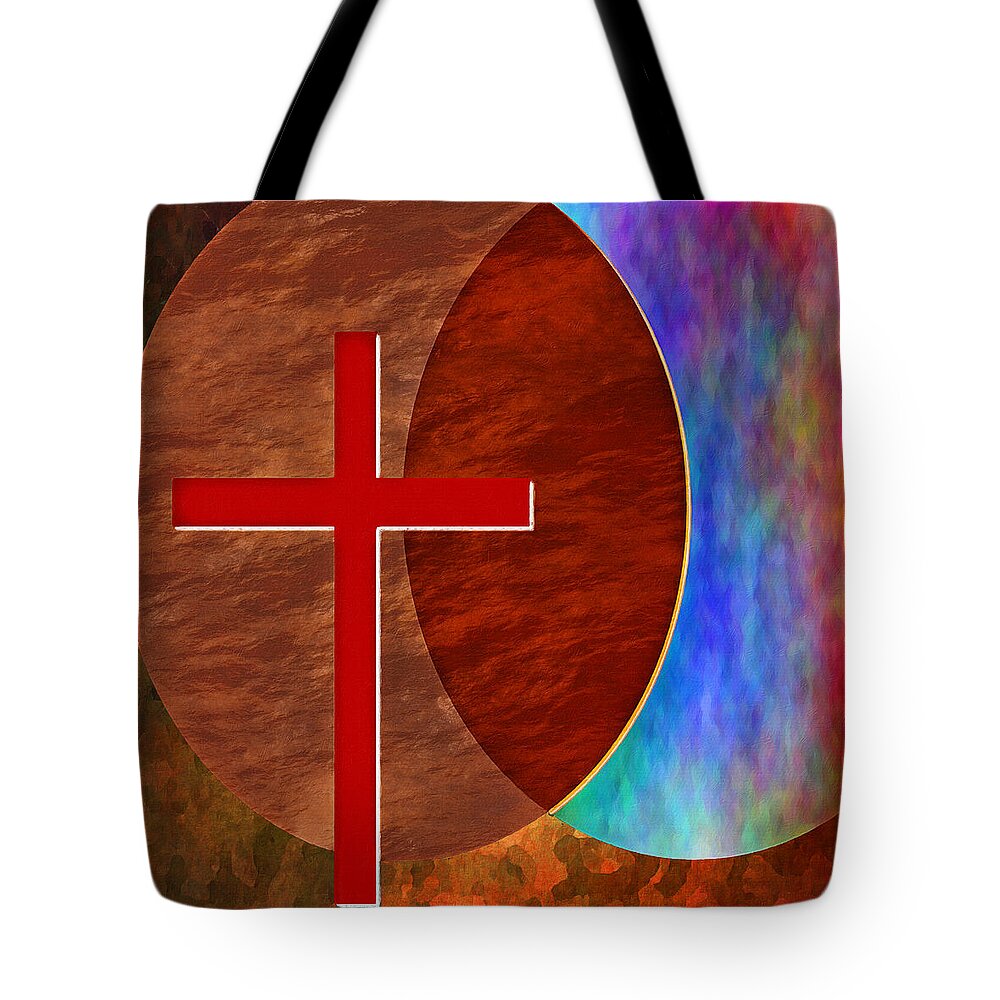 Easter Tote Bag featuring the digital art Crossing Paths by Glenn McCarthy Art and Photography
