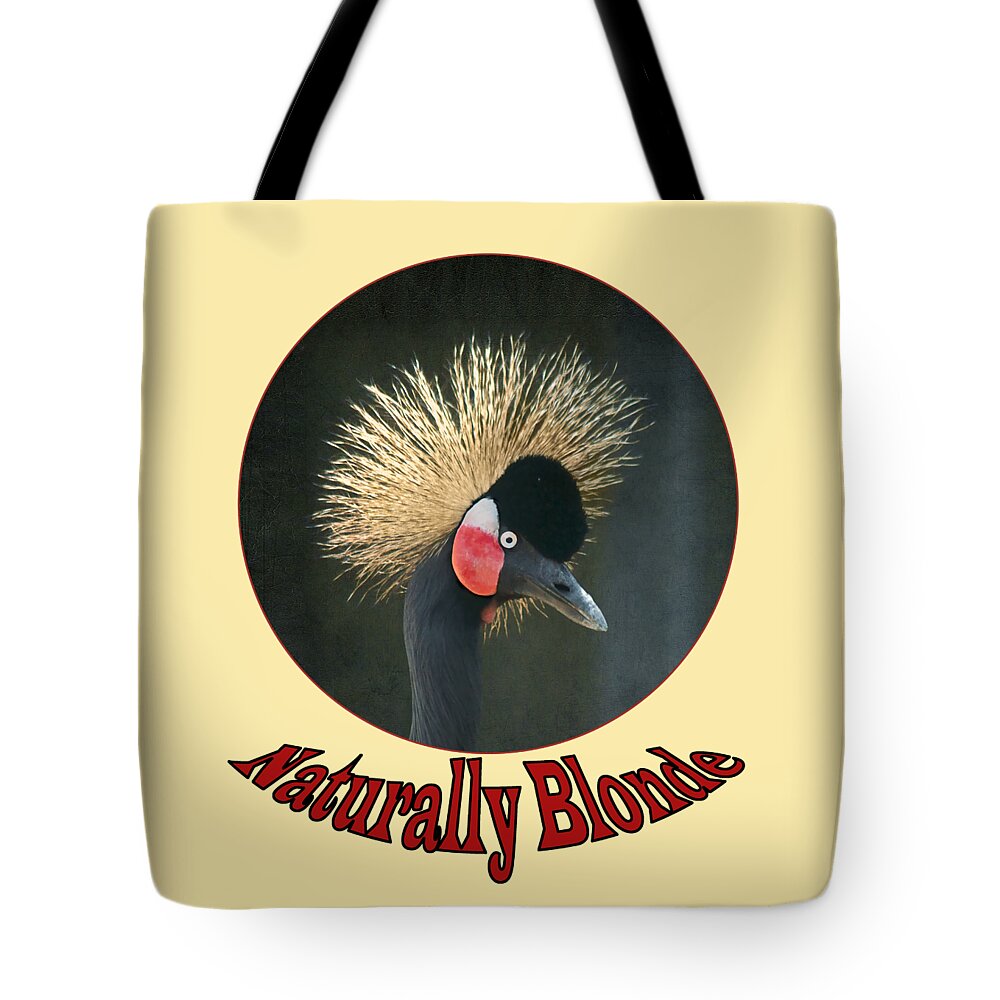 Crowned Crane Tote Bag featuring the photograph Crowned Crane - Naturally Blonde - Transparent by Nikolyn McDonald