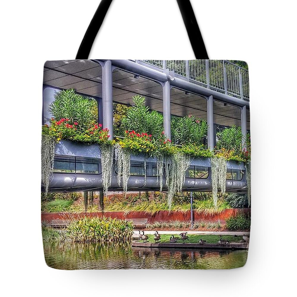 Garden Tote Bag featuring the photograph Crystal Bridge by Katie Dobies