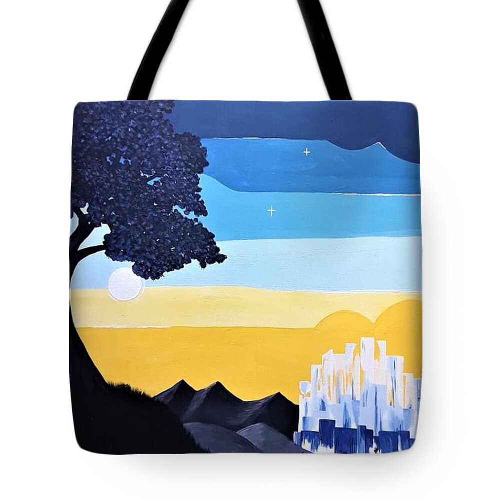 Crystal City Tote Bag featuring the painting Crystal City by April Reilly