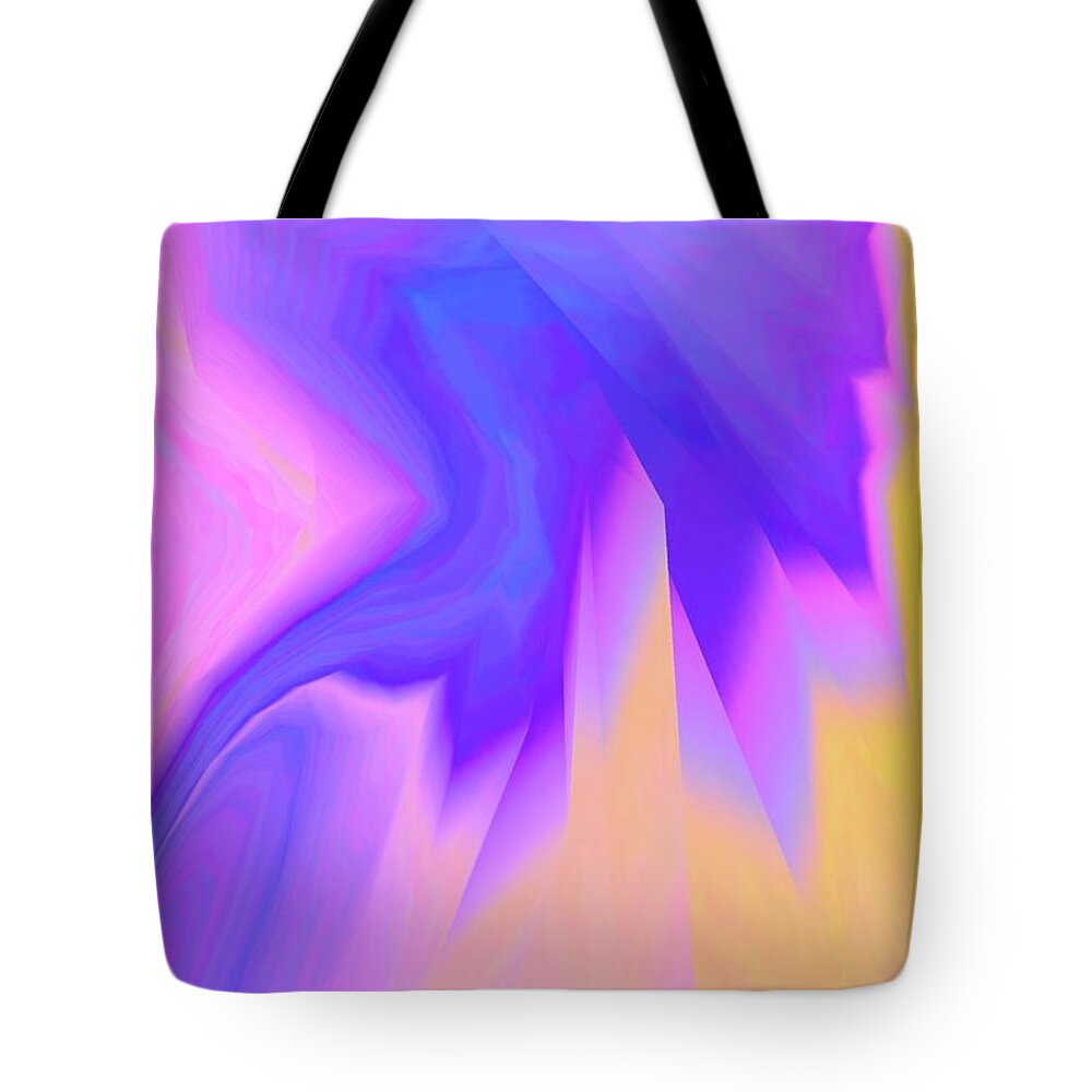 Textured Irredentist Glowing Tote Bag featuring the digital art Crystilia by Glenn Hernandez