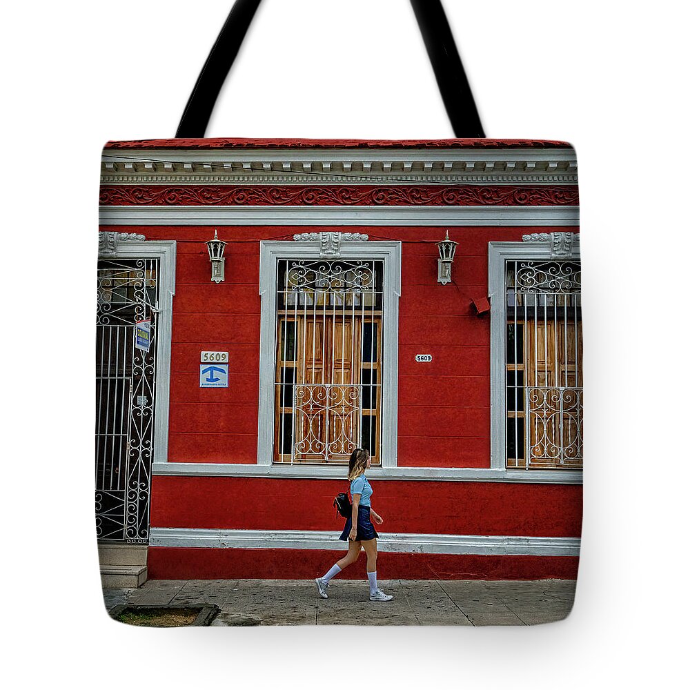 Havana Cuba Tote Bag featuring the photograph Cuban Student by Tom Singleton