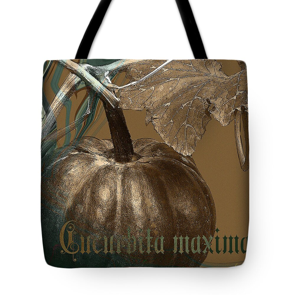 Pumpkin Tote Bag featuring the digital art Cucurbita maxima by Gina Harrison