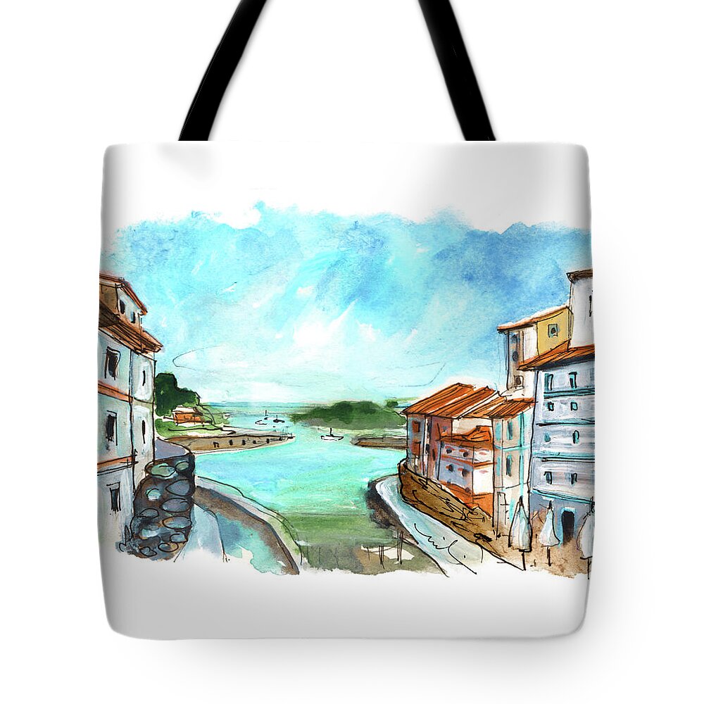 Travel Tote Bag featuring the painting Cudillero 07 by Miki De Goodaboom