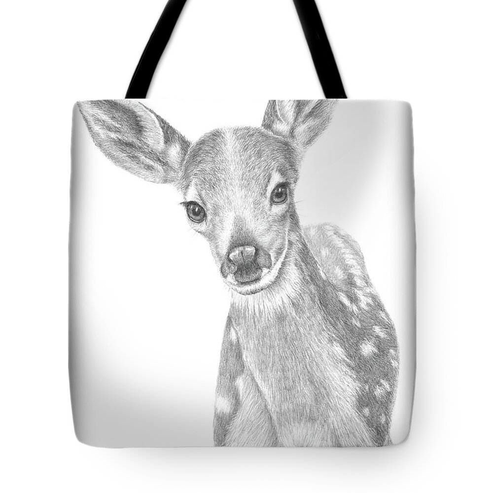 Fawn Tote Bag featuring the painting Curious Fawn by Monica Burnette