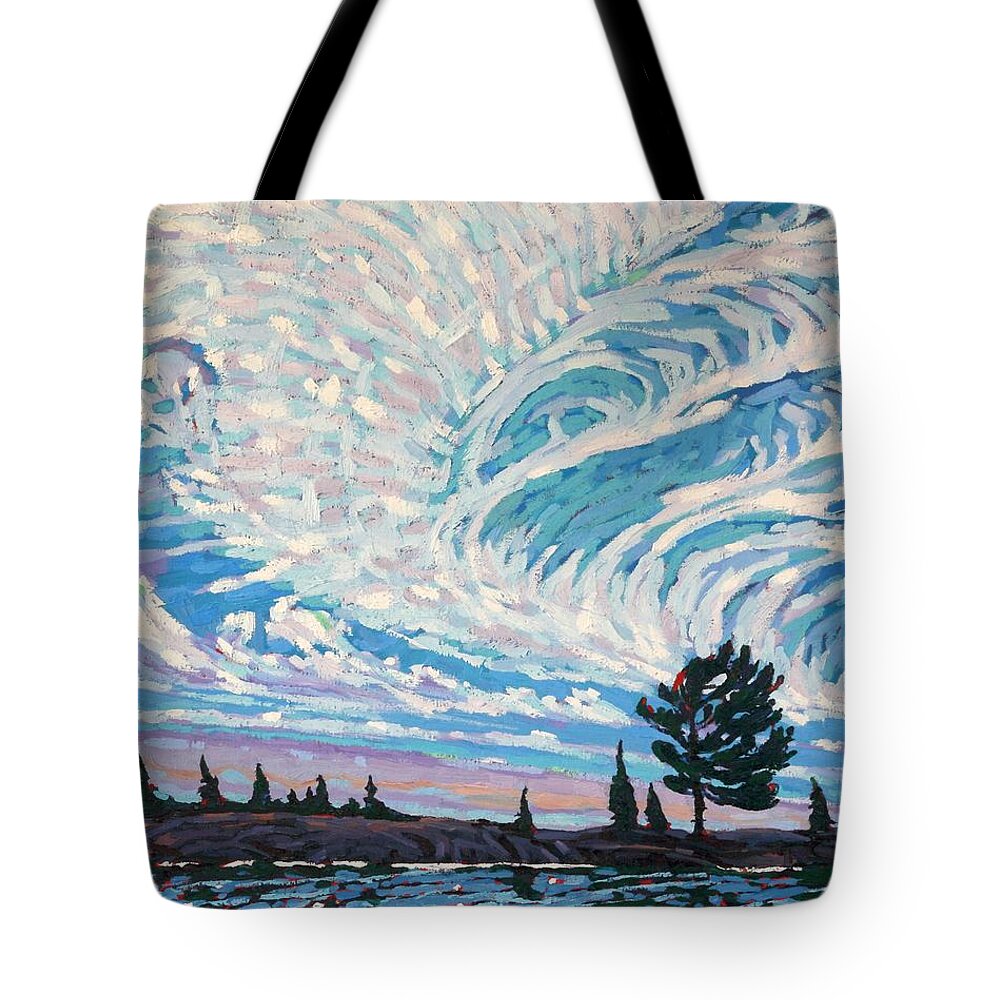 2336 Tote Bag featuring the painting Cursive Writing in the Sky by Phil Chadwick