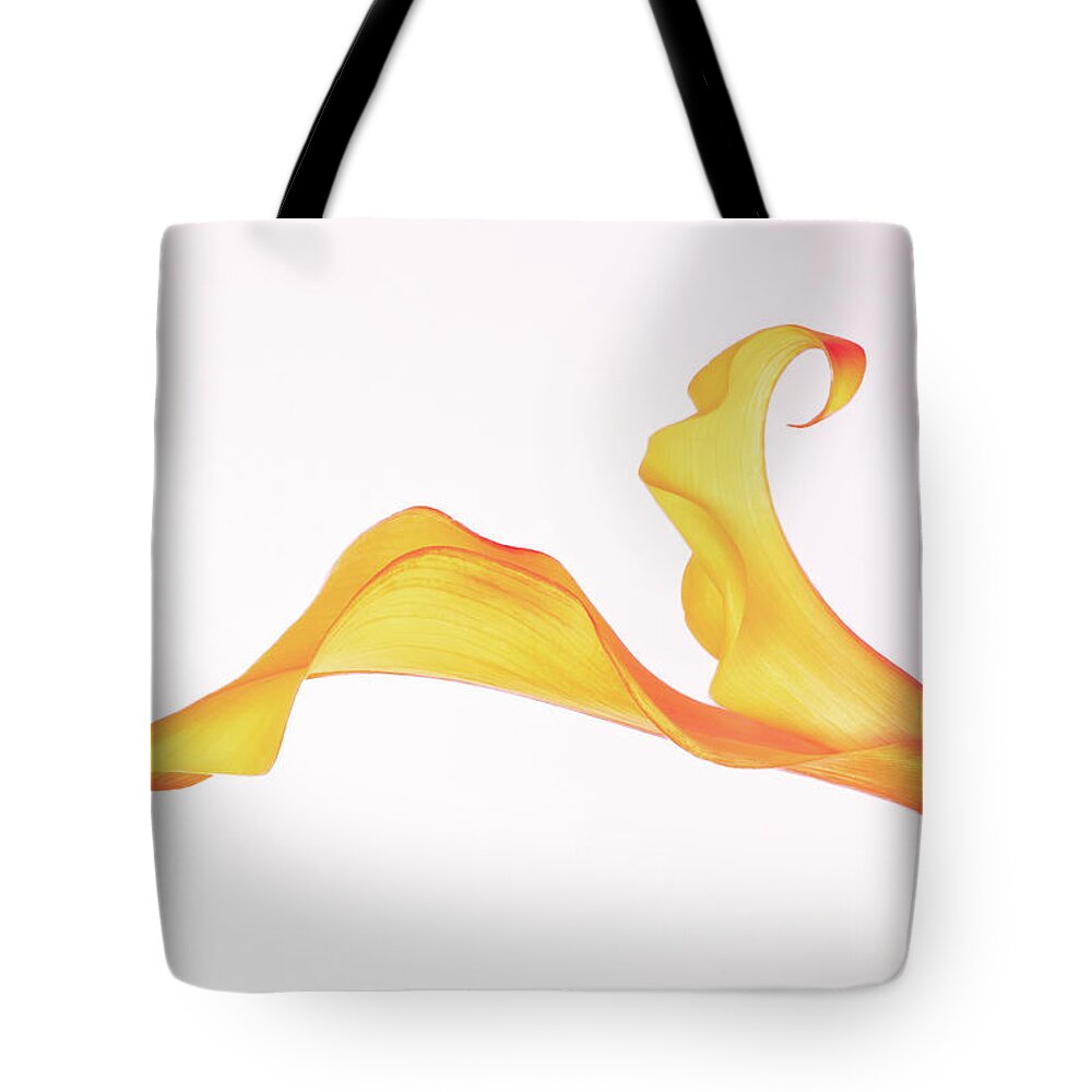 Calla Lily Tote Bag featuring the photograph Curves Of Calla Lily by Elvira Peretsman
