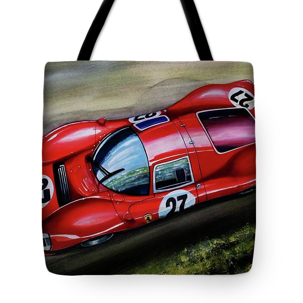 Ferrari Tote Bag featuring the painting Curvy Beauty by Simon Read