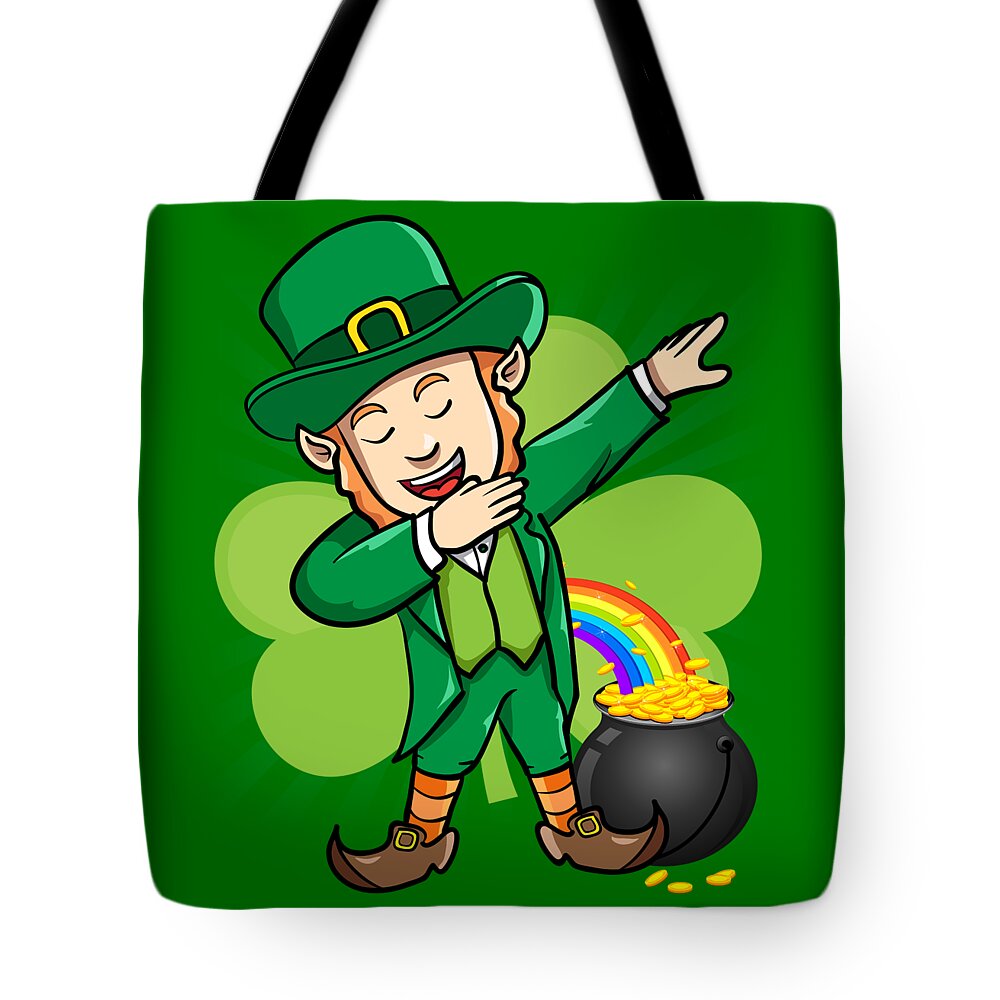 Little Tote Bag featuring the digital art Dabbing Leprechaun St Patricks Day by Flippin Sweet Gear