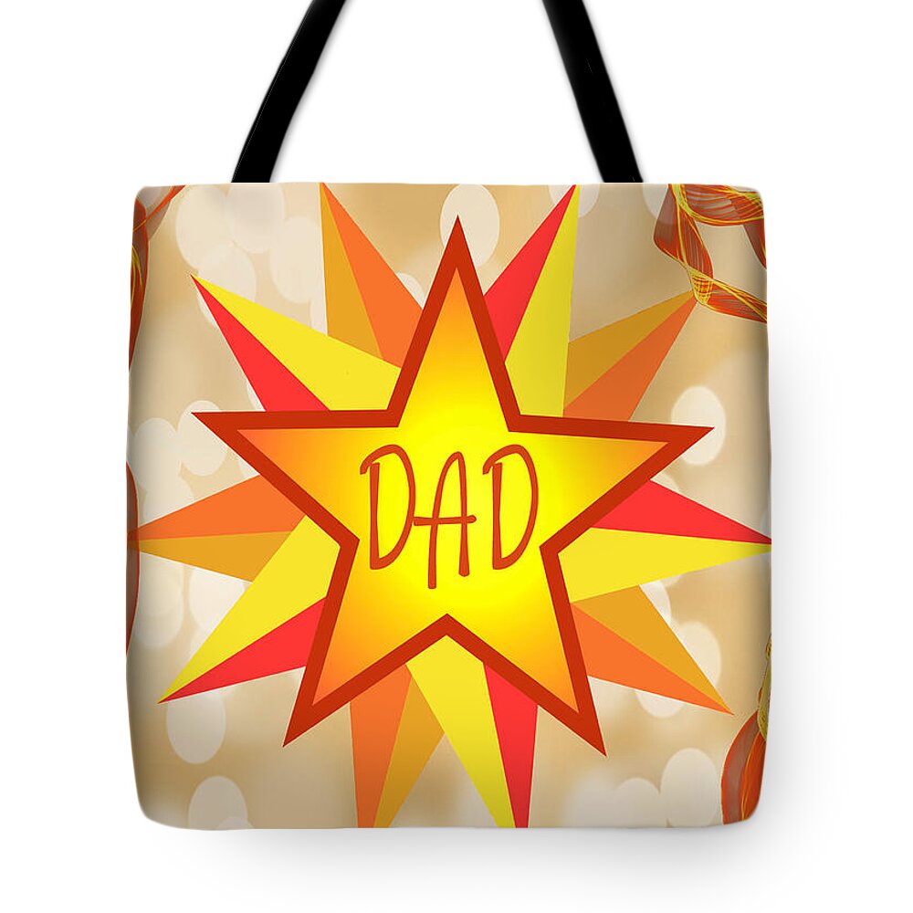 Dad Tote Bag featuring the mixed media Dad, Star by Moira Law