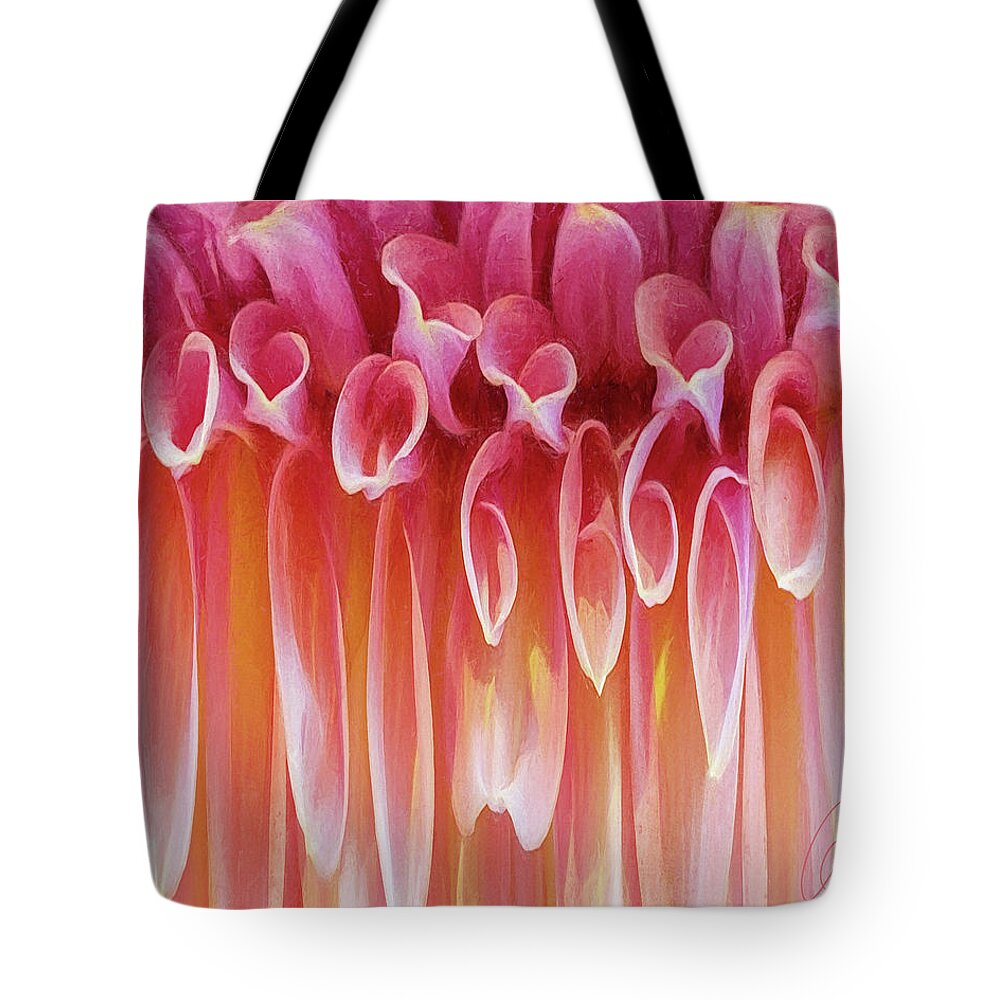 Abstract Tote Bag featuring the photograph Dahlia by Karen Lynch