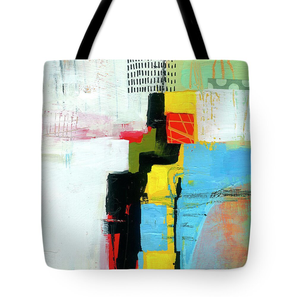 Abstract Art Tote Bag featuring the painting Fair and Square #5 by Jane Davies