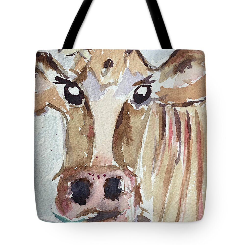Cow Tote Bag featuring the painting Daisy Mae by Roxy Rich