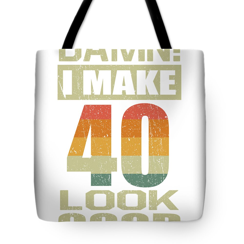 Rockin 40 Funny Canvas Tote Shopper Bags 40th Birthday Gifts for Women Men