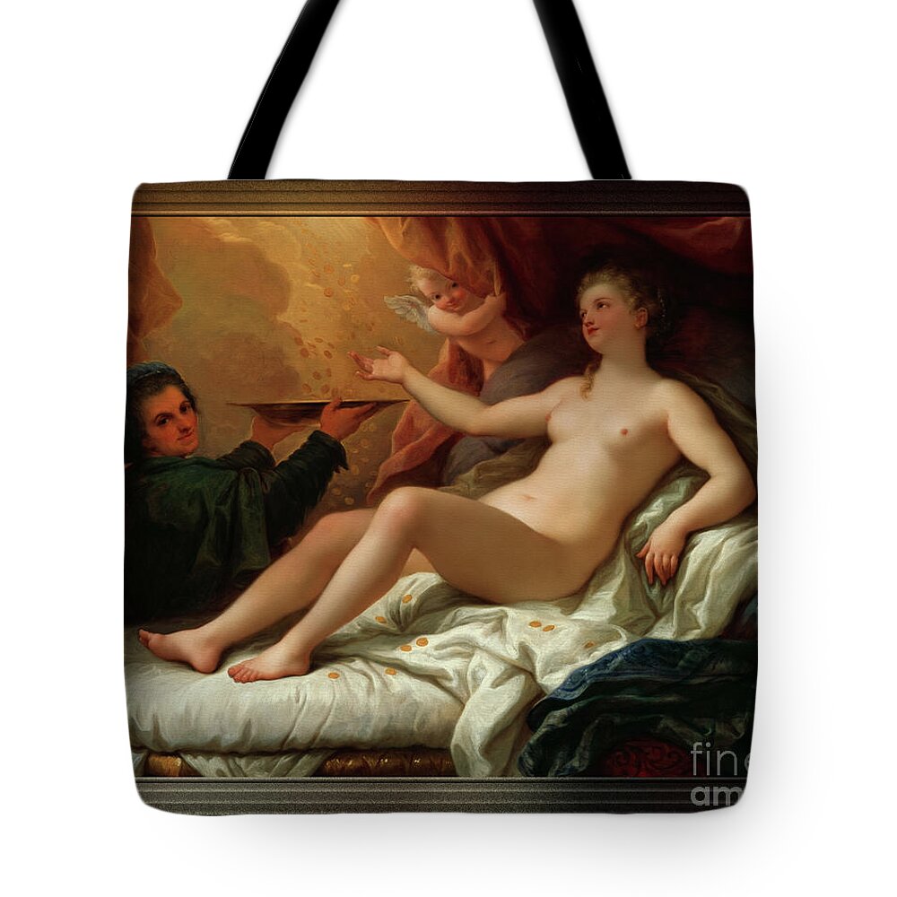 Danaë Tote Bag featuring the painting Danae by Paolo de Matteis Old Masters Classical Art Reproduction by Rolando Burbon