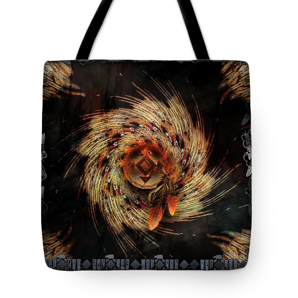 American Indian Tote Bag featuring the digital art Dance Of Honor by Michael Damiani