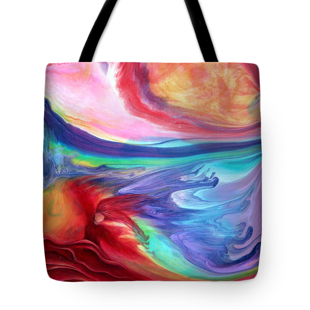 Feminine Art Tote Bag featuring the painting Dance of the Tides by Darcy Lee Saxton