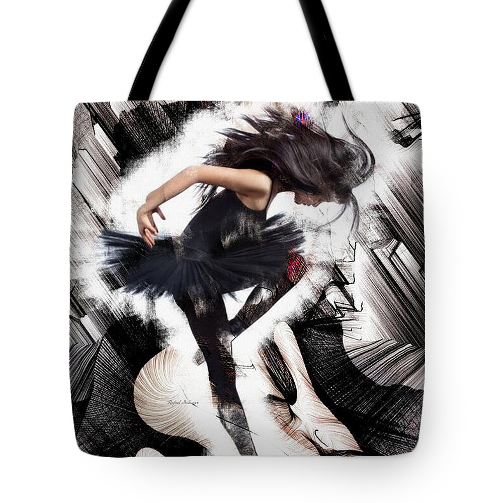 Abstract Tote Bag featuring the digital art Dancing in my Dreams by Rafael Salazar