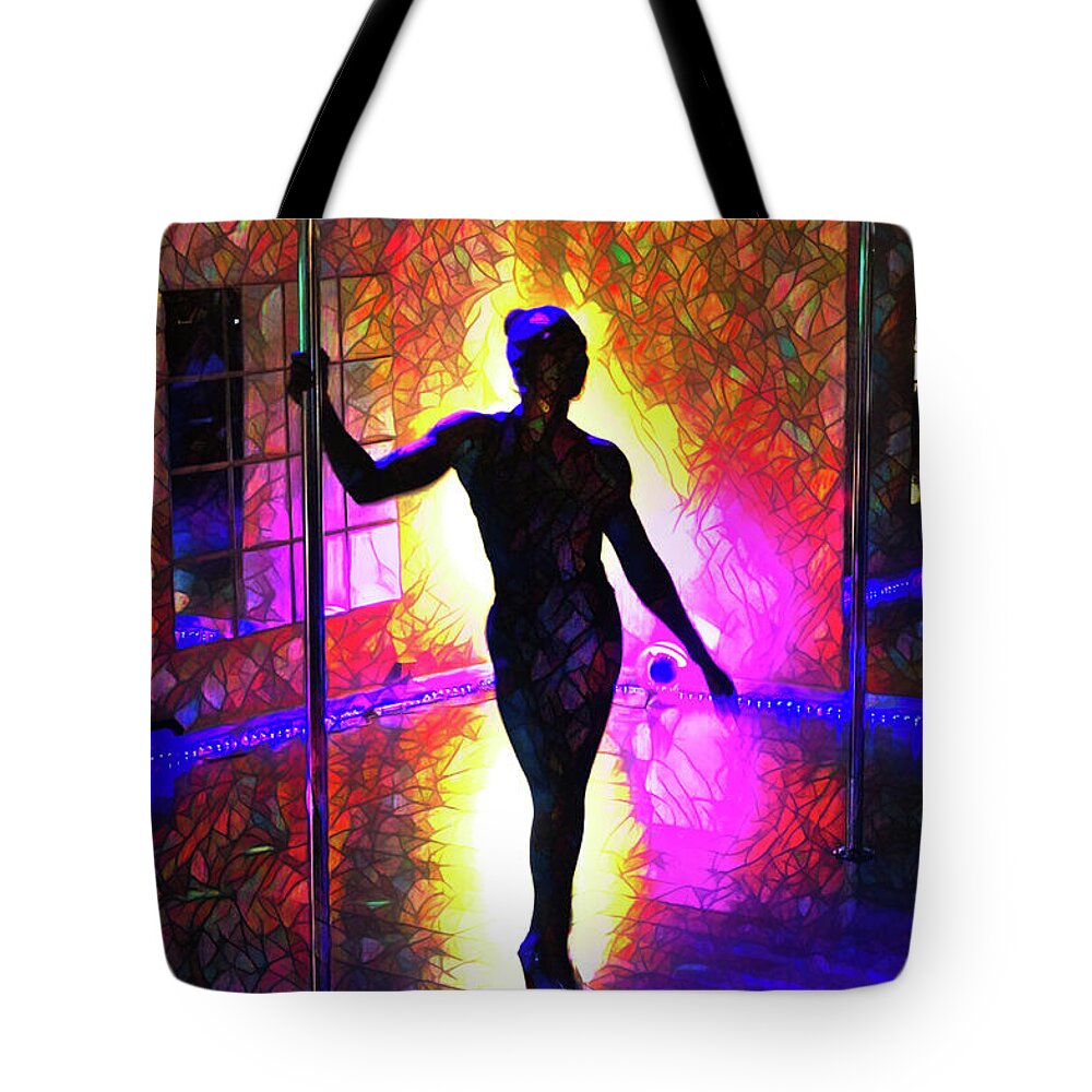 Dark Tote Bag featuring the digital art Dancing On Glass 3 by Recreating Creation
