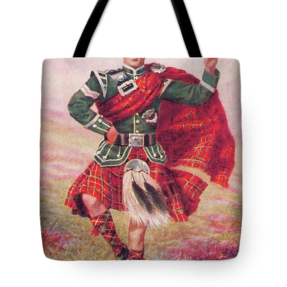 Dancer Tote Bag featuring the digital art Dancing Scotsman by Long Shot