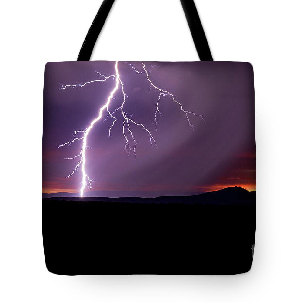 Taos Tote Bag featuring the photograph Dancing With Lightning 7 by Elijah Rael