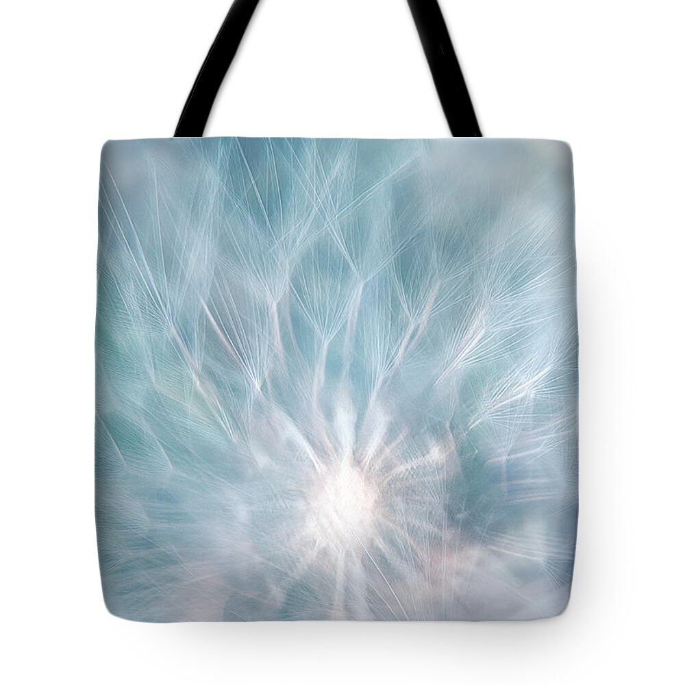 Photography Tote Bag featuring the digital art Dandelion Blue Beauty by Terry Davis