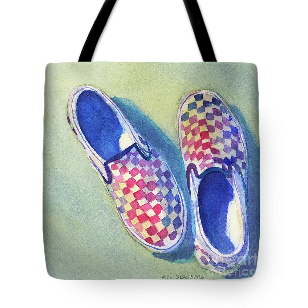 Shoes Tote Bag featuring the painting Dani's Shoes by Lois Blasberg