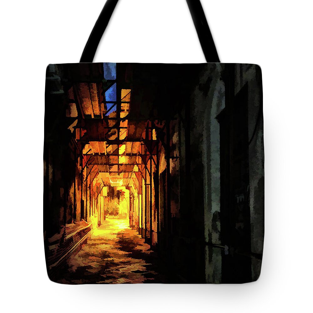 2019 Tote Bag featuring the photograph Dante's Alley by Monroe Payne