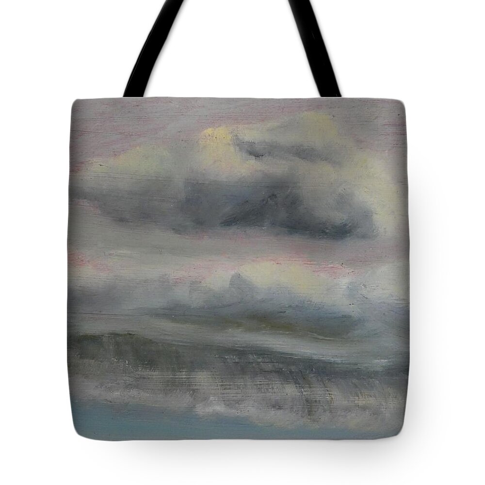  Tote Bag featuring the painting Dark Storm Clouds by Joseph Eisenhart
