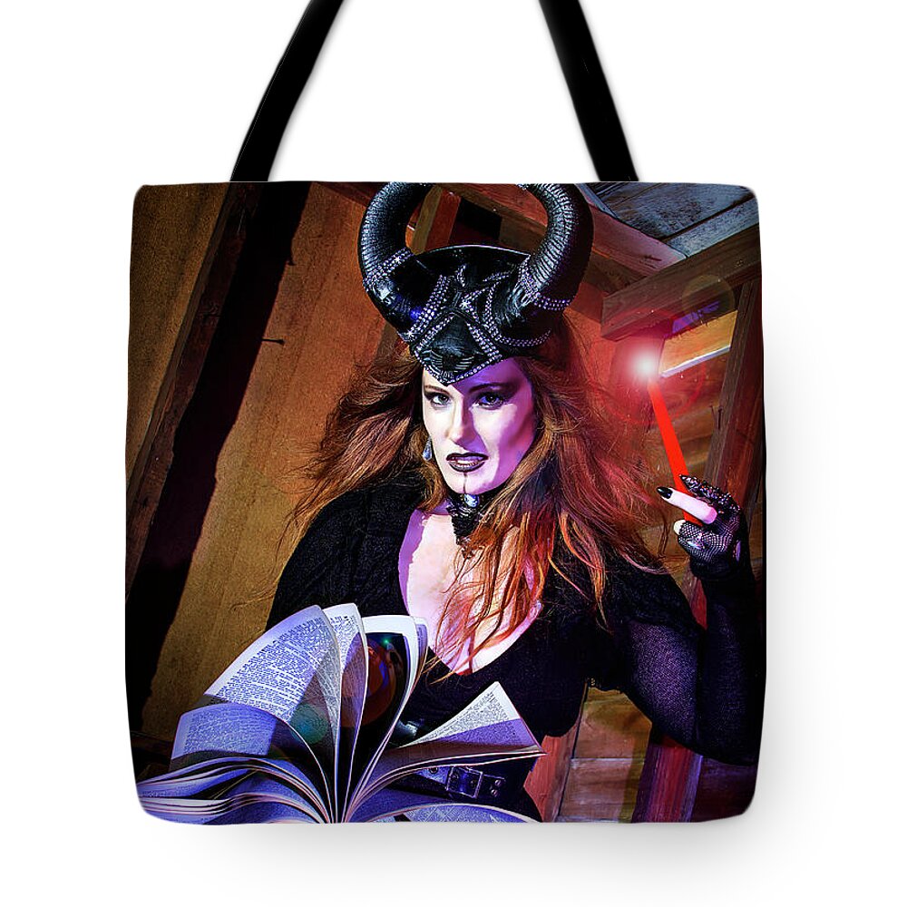 Cosplay Tote Bag featuring the photograph Dark Witch #3 by Christopher W Weeks