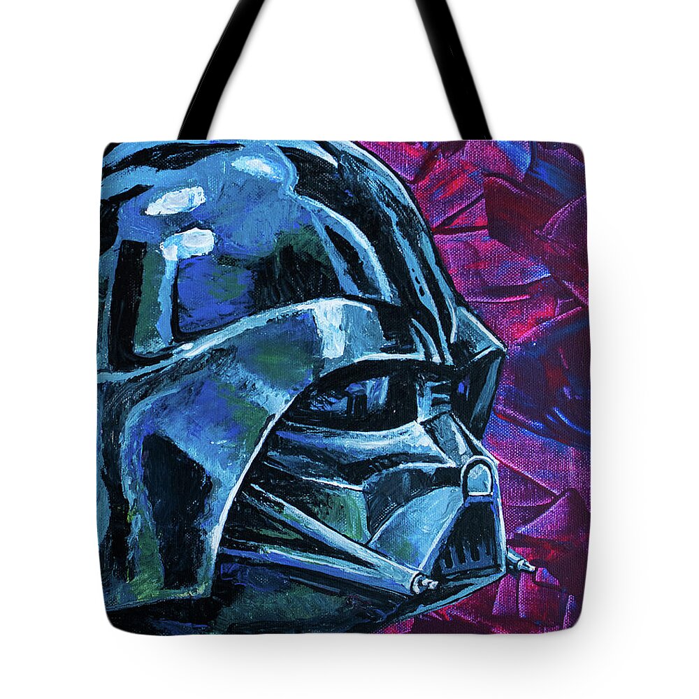 Star Wars Tote Bag featuring the painting Darth Vader by Aaron Spong