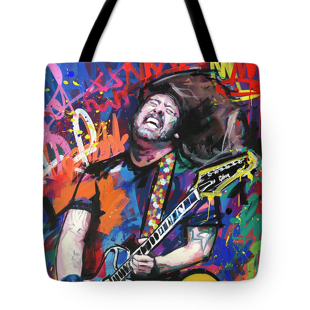 Dave Grohl Tote Bag featuring the painting Dave Grohl by Richard Day