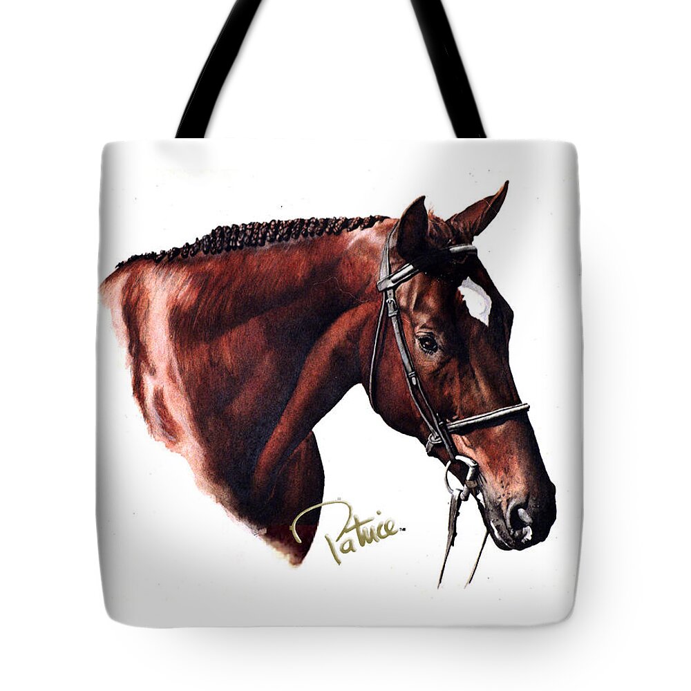 Patrice Clarkson Portrait Art Tote Bag featuring the painting Dave's Horse by Patrice Clarkson