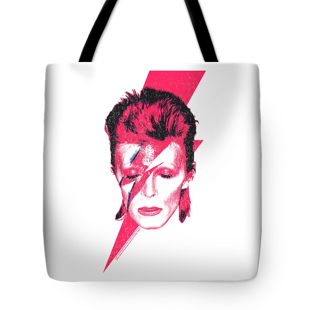  David Bowie Tote Bag featuring the digital art David Bowie Aladdin Sane by Sarah Burdekin